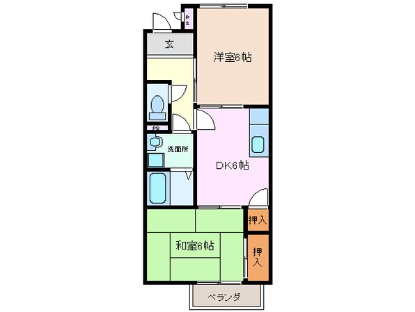 中川原駅 徒歩10分 1階の物件間取画像